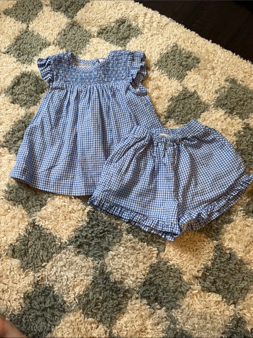 Minnow Swim gingham shorts set